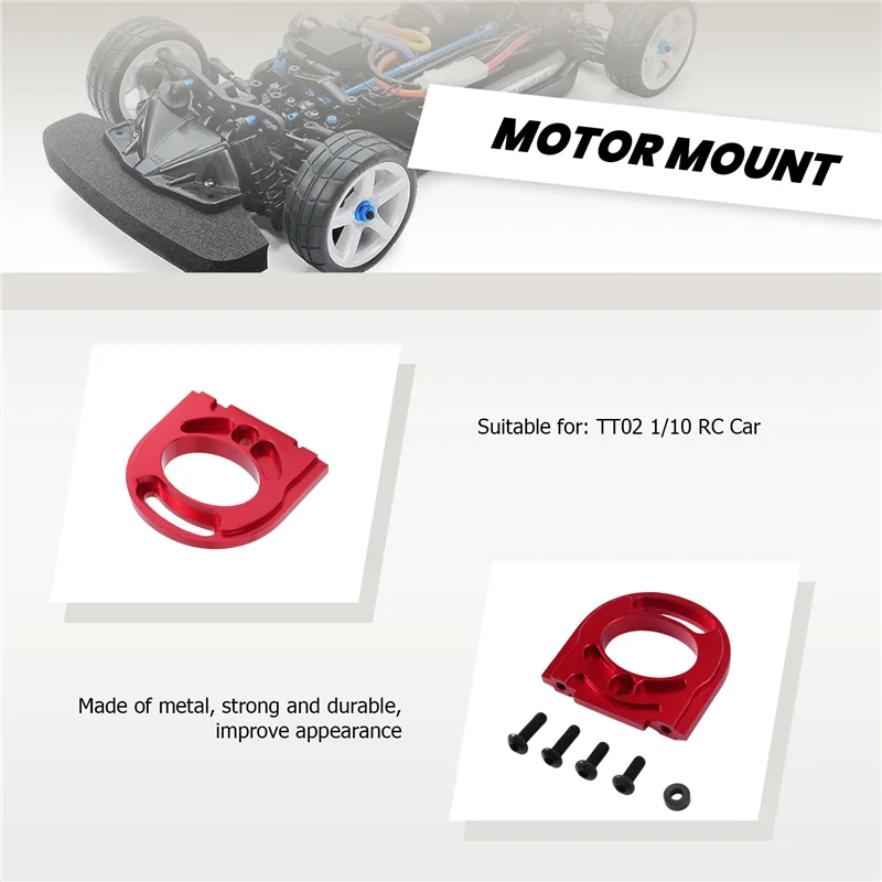 ABWE-Metalowe mocowanie silnika do Tamiya TT-02 TT02 1/10 RC Car Upgrade Parts