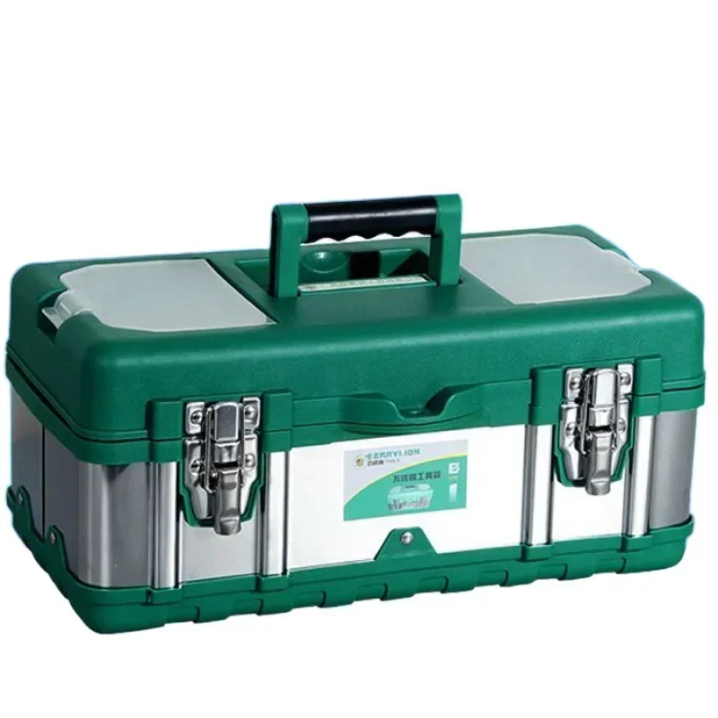 Stainless Steel Toolbox Extra Large Hardware Multifunctional Storage Household Car Portable Iron Tool Box Box