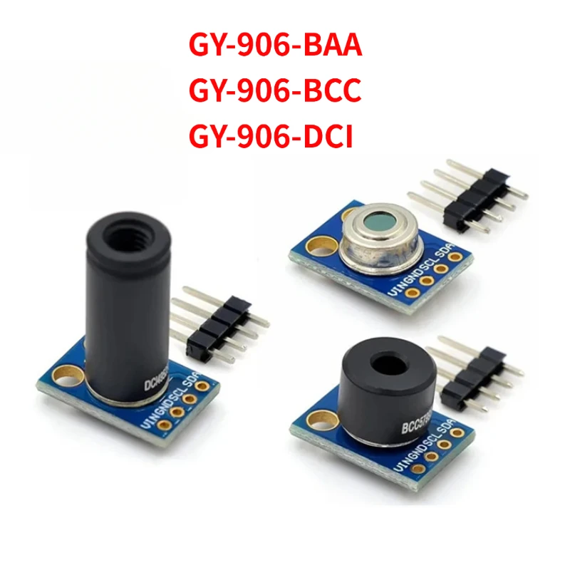 gy-906-baa-gy-906-bcc-gy-906-dci-mlx90614esf-modulo-sensor-de-temperatura-infravermelho-sem-contato-interface-i2c-com-placa-de-conexao