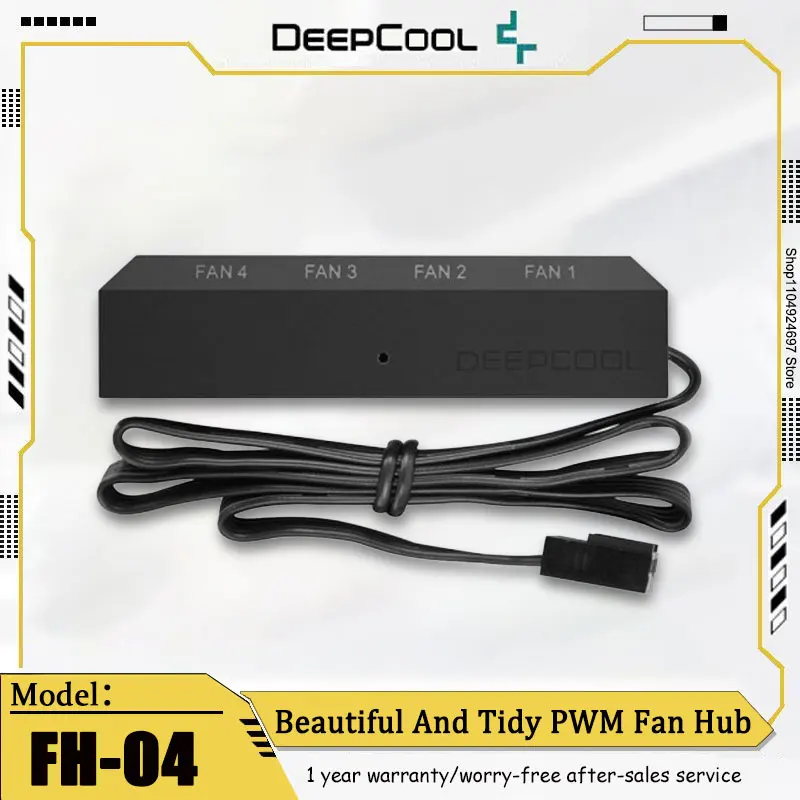 

DEEPCOOL FH-04 Chassis Fan Hub 1 drag 4 PWM Fan Hub Support 4 4pin Fans Black