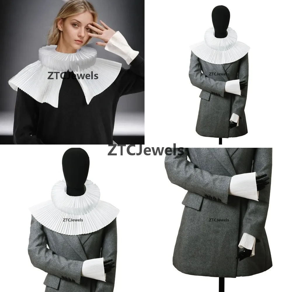 

Косплей-аксессуар: Жемчужный веерный съемный воротник-шаль, ретро-колье-чокер в стиле клоуна, элегантный сценический реквизит