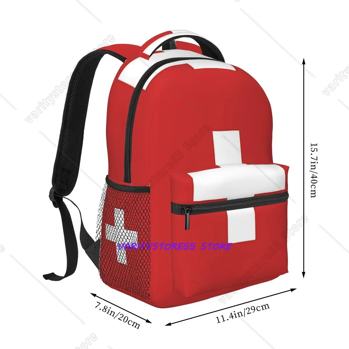Swiss Flag Switzerland Flag Red And White Backpack Hot Sale Daypack Boys Girls BookBag School Bag Shoulder Bags for Men Women