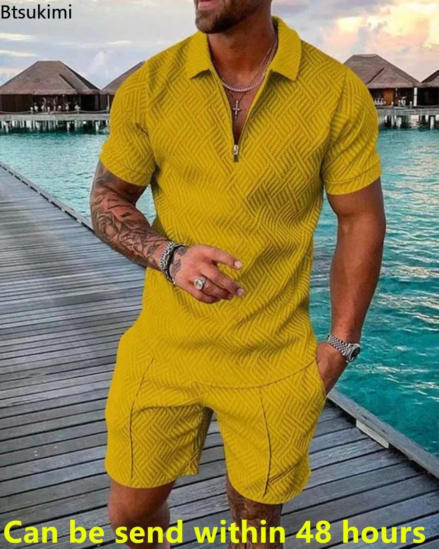 Sommer neue Männer lässig Urlaub setzt Mode 3d digital bedruckte Polos hirts und Shorts zweiteilige Sets männliche Streetwear Sporta nzug