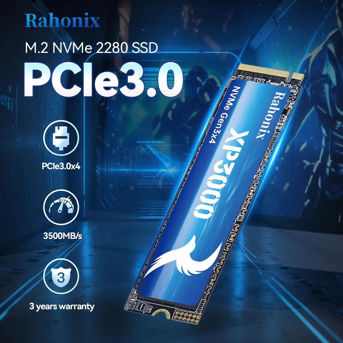 XP3000 SSD M.2 NVMe 2280 512GB PCIe 3.0 M2 3500MB/s M2 2280 Internal Solid State Drive for Laptop Desktop