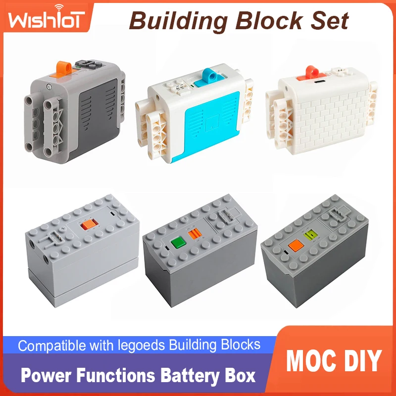 Caja de batería AA AAA recargable MOC, herramienta de potencia multifunción, Control de ajuste de velocidad del Motor del tren del coche para bloques de construcción