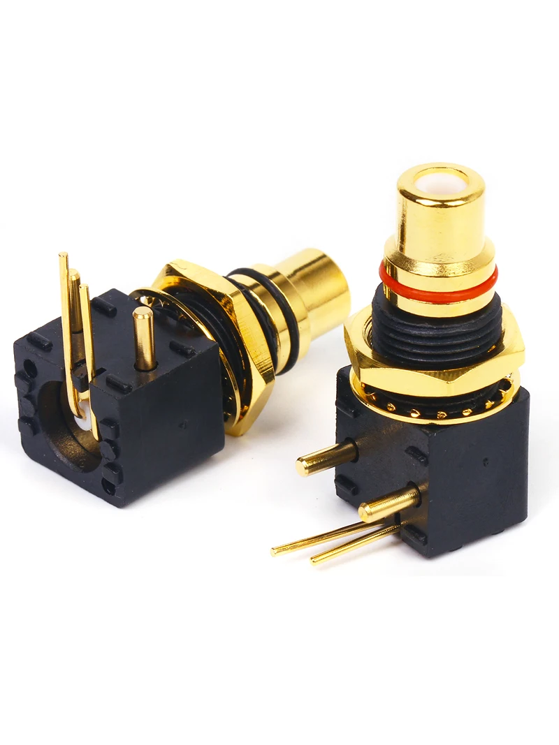 2 шт. HIFI Позолоченные RCA разъем для аудио DAC усилитель сигнала провода декодер RCA разъем адаптер Женский PCB панель крепление припоя