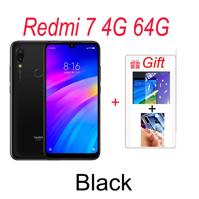 Xiaomi Redmi 7 Global Rom 3+32Gb /4+64Gb Smartphone 6.26 Inch HD Screen 4000 mAh Battery Unlocked Dual Sim Xiao Mi Mobile Phones