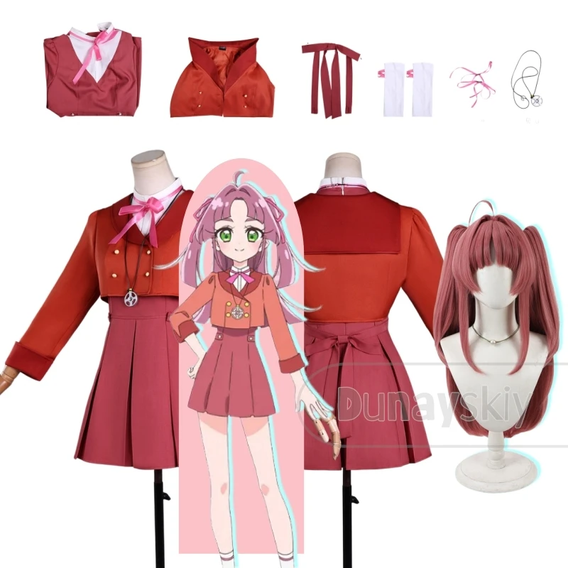anime-star-detective-precure-kobayashi-mikuru-casual-daily-outfit-cosplay-costume-necklace-school-dress-double-breasted-jacket