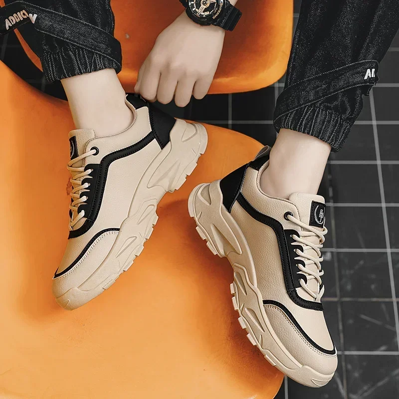 

LaceUp Trainers Student Hiker Mens Vulcanized Shoes Tennis Tackie Zapatillas Hombre 2024 Fashion Men Casual Platform Sneakes