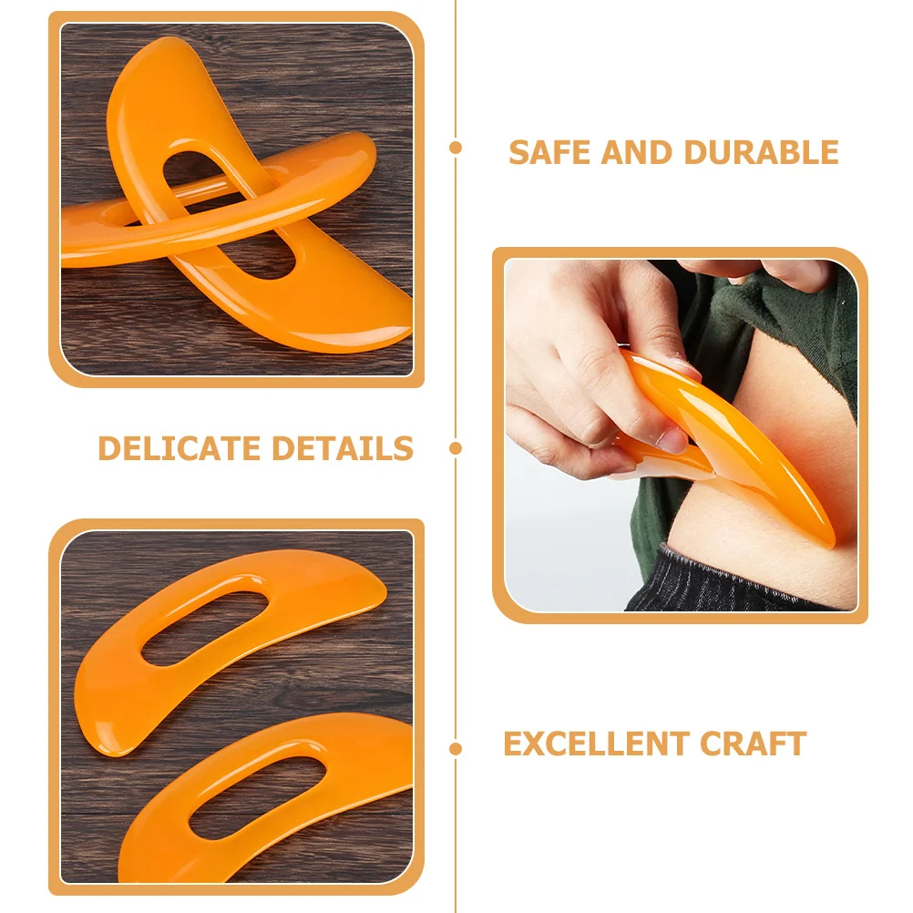 

2 шт., скребок для тела в форме луны, скребок для массажа мышц, портативный инструмент Гуа Ша, легкий многоразовый инструмент для ухода за кожей