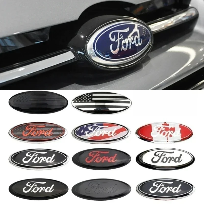 Pegatina para Emblema Delantero y Trasero de Coche, Calcomanía para Maletero, para Ford Edge, Escape, Fiesta, Transit, Ranger, Roush, Fusion, Focus, Mondeo, Kuga, 17.5/22.5cm