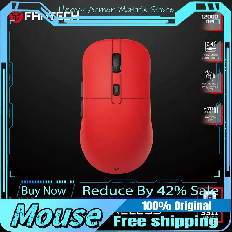 

Fantech Kanatas Wg9s Wireless Game Mouse Pixart 3311 12000dpi Improved Ultra-Grippy Coating Wired Office Mouse Macro Button Mice