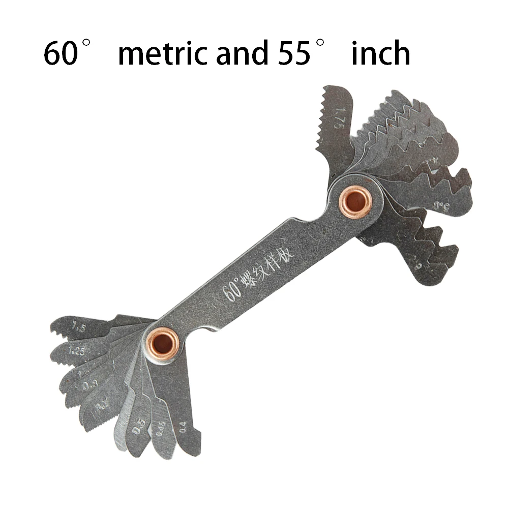 55/60 Degree Metric Inch Thread Plug Gauge Thread External Thread Pitch Gauges Measuring High Precision Lathe Tool Pitch Gauge