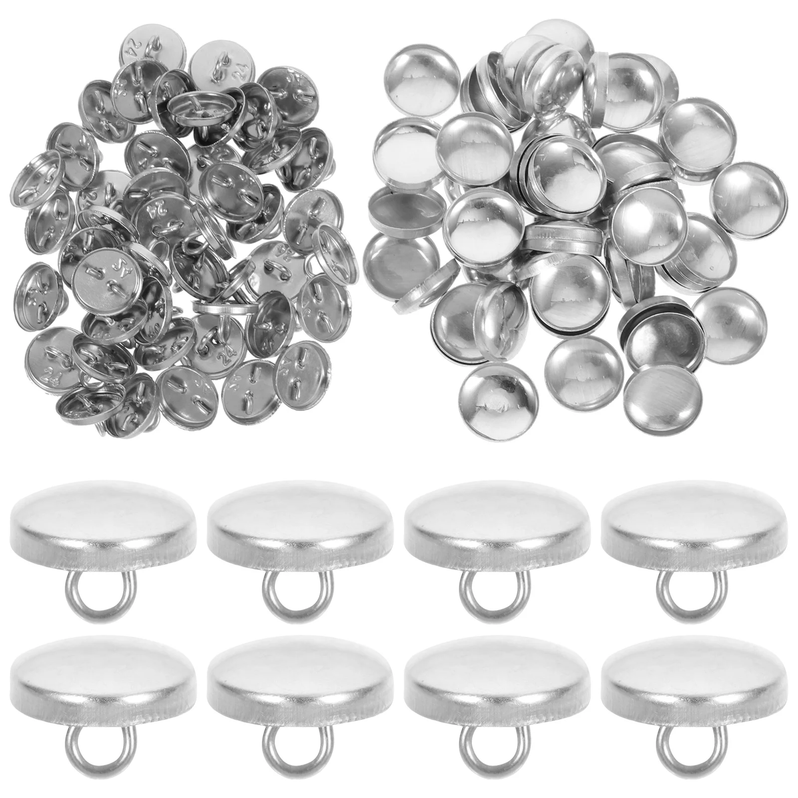 

200pcs Metal Covered Cloth Buttons For Diy Sewing Knitting Costume Clothing Replacement Dress Coat Buttons Bulk Craft