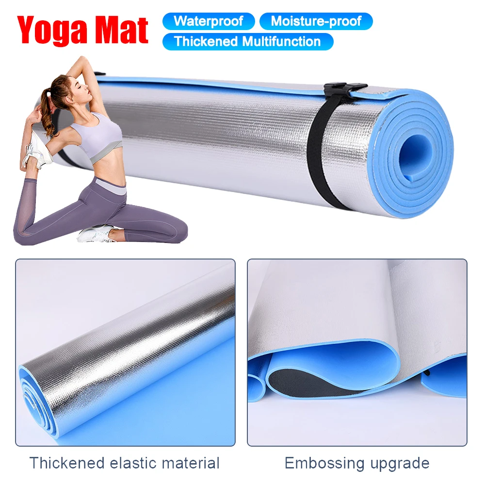 

Waterproof Yoga Mat Moisture-proof Yoga Mat Thickened Aluminum Membrane Exercise Mat Portable for Fitness Exercise