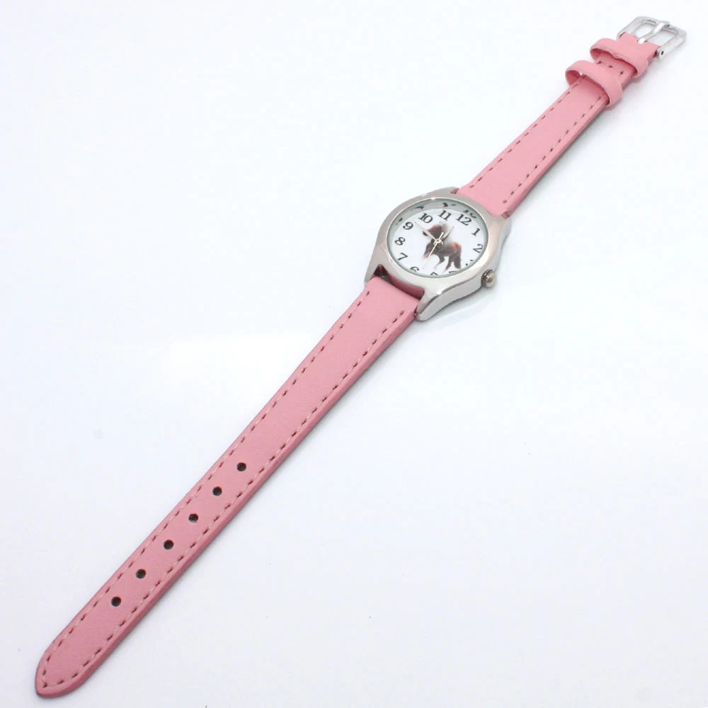 Fashion Girl Boy Watch Kids Watches Horse Blue Black Leather Quartz Student Kids Animal Cartoon Children Wristwatch U11