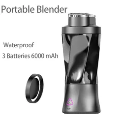 Portable Blender 6000 mAh，Personal Blender-for fruit & Smoothies, non-slip and shock-absorbing，Waterproof，Dishwasher Safe Parts