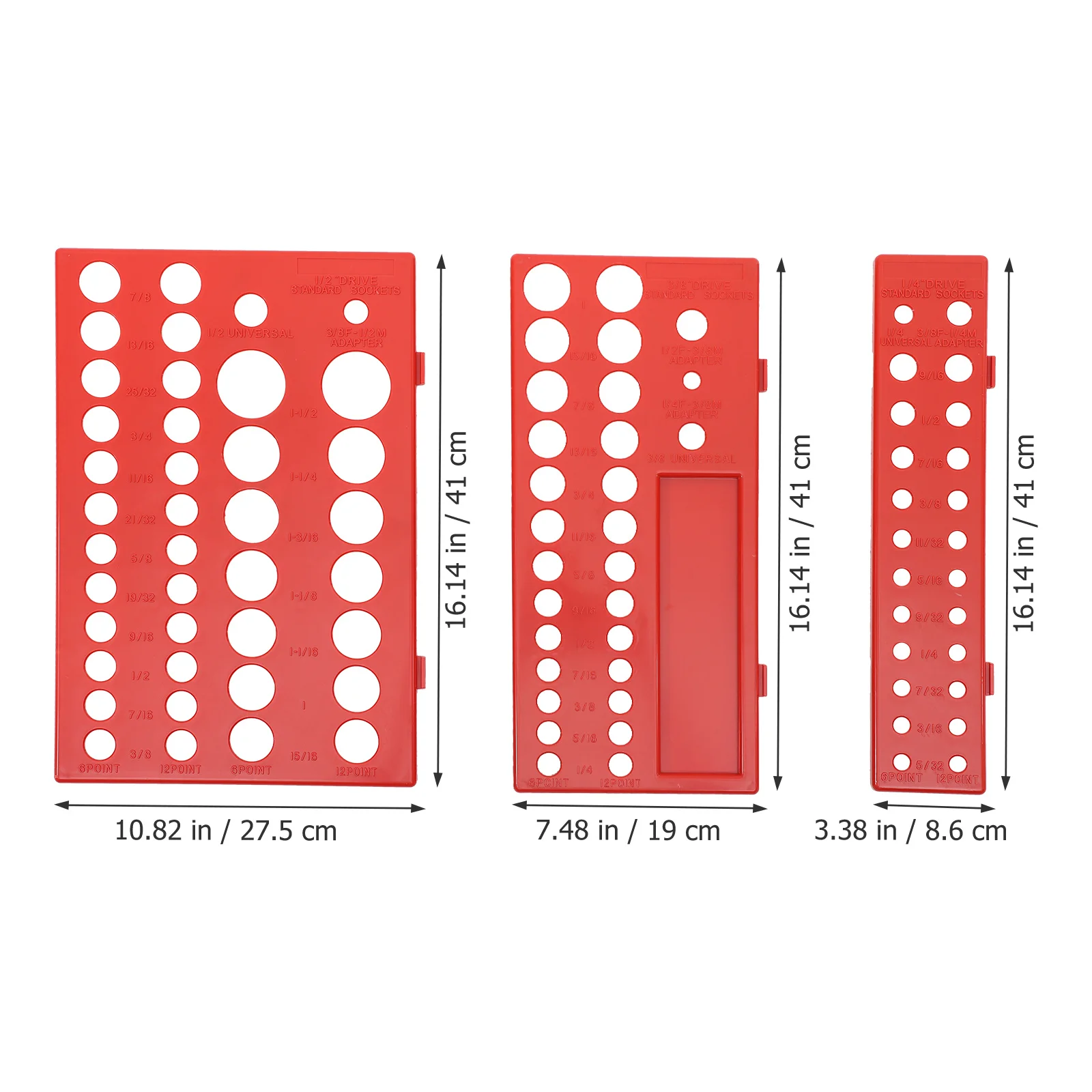 3pcs Socket Rack Hanger Tray ganizer Magnetic Wall Mount Holder ABS Sturdy Tool Storage Compatible Sizes Easy Clips