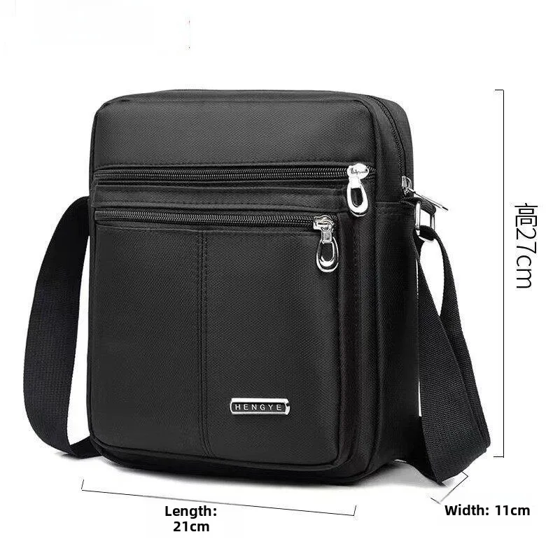 

Oxford Cloth Men's Shoulder Bag Casual Canvas Crossbody Bag Business Mobile Phone Bag Leisure Backpack Small Size for Elderly