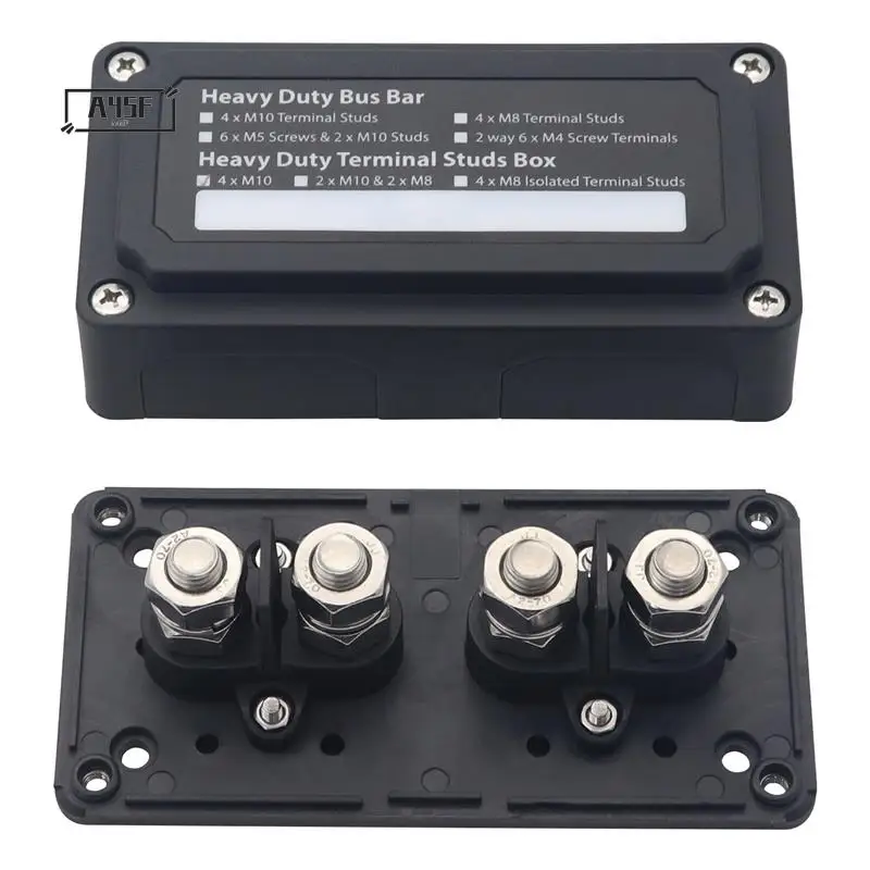 

A45F-200A Распределительный блок шины шины Шина с 4 клеммными шпильками M10 (3/8 дюйма) для автомобиля, лодки на колесах