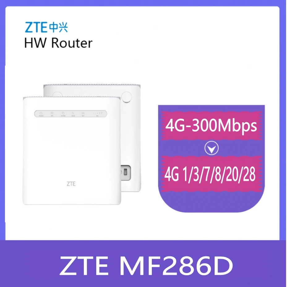 

Unlocked ZTE MF286 mf286d 4G LTE Router Wifi With 4G CPE Routers WiFi Hotspot Router with Sim Card Slot 2pcs antennas pk b525s