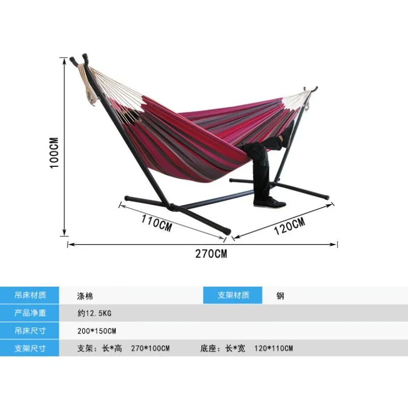 Portable Canvas Hammock Chair Courtyard Outdoor Camping Swing Bed Oxford Cloth Travel Leisure Anti Rollover