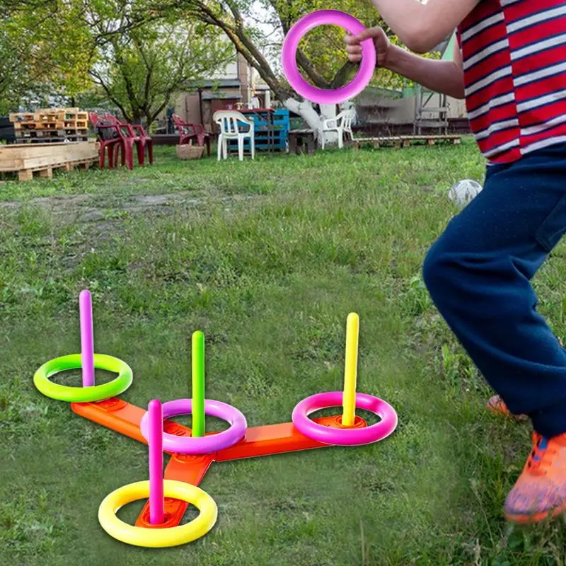 Gioco di lancio dell'anello Gioco di lancio all'aperto per adulti PE Anello rotondo Sport Set di giochi di lancio dell'anello Gioco di lancio genitore-figlio per la famiglia dei bambini