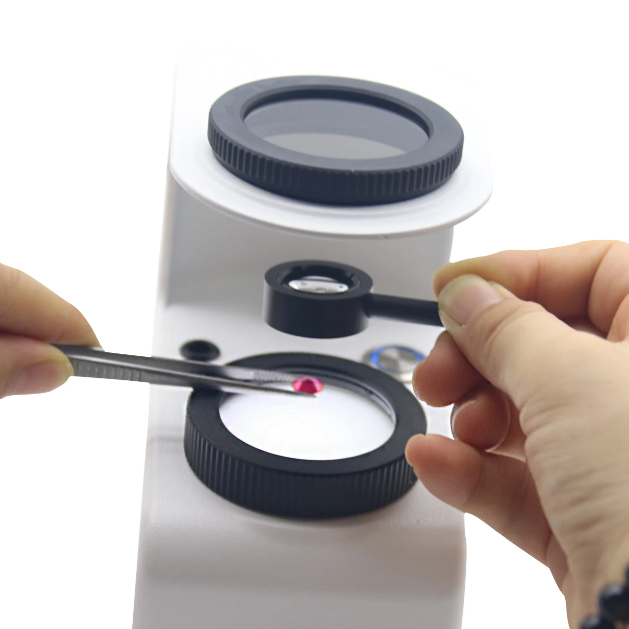 Tester per macchine per valutazione gioielli con lenti ottiche di alta qualità 100-240 V CN; Conoscopio in vetro d'acciaio GSM 18 mm Attrezzature per strumenti di gioielli