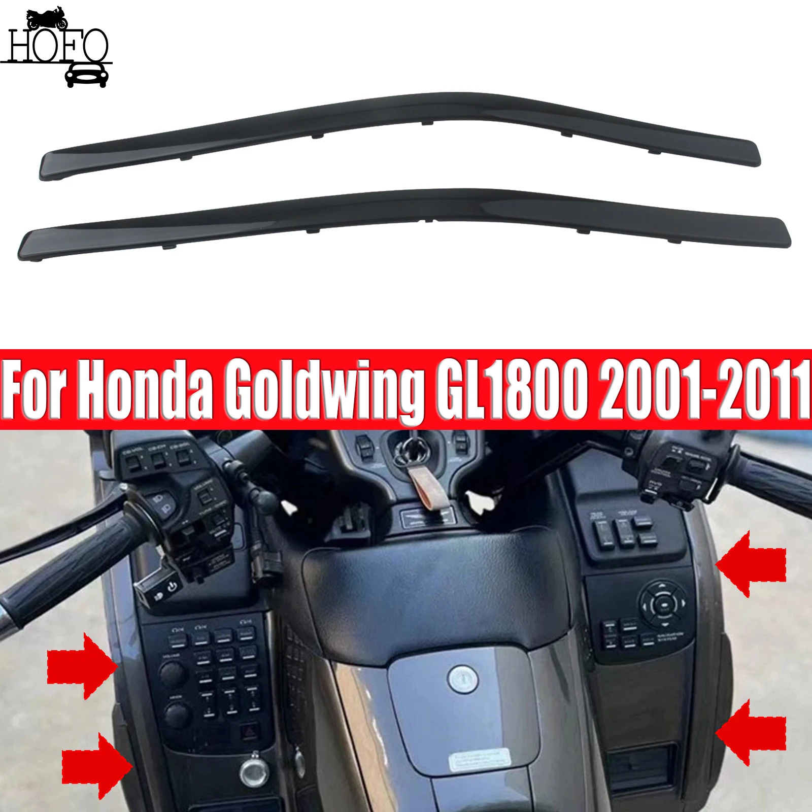 

2PCS Side Fairing Cowl Trim For Honda Goldwing GL1800 2001-2011