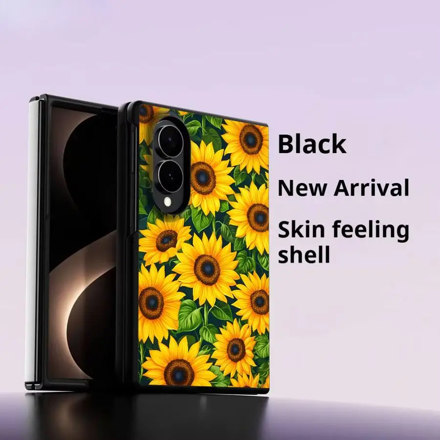Case for Samsung Galaxy ZFold Wide ZFold8 Z Fold 8 Z Fold8 Wide Luxury Phone Cover Full Cover Sunfower Design