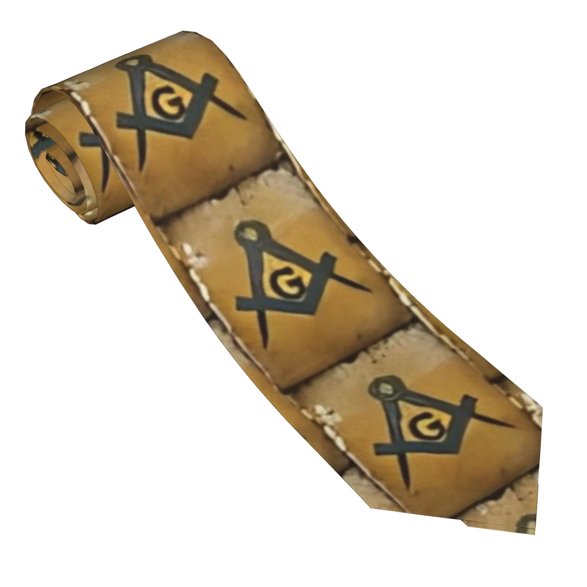 Masonic Freemasonry Symbol Tie Freemason Vintage Cool Neck Ties For Men Wedding Quality Collar Tie Pattern Necktie Accessories