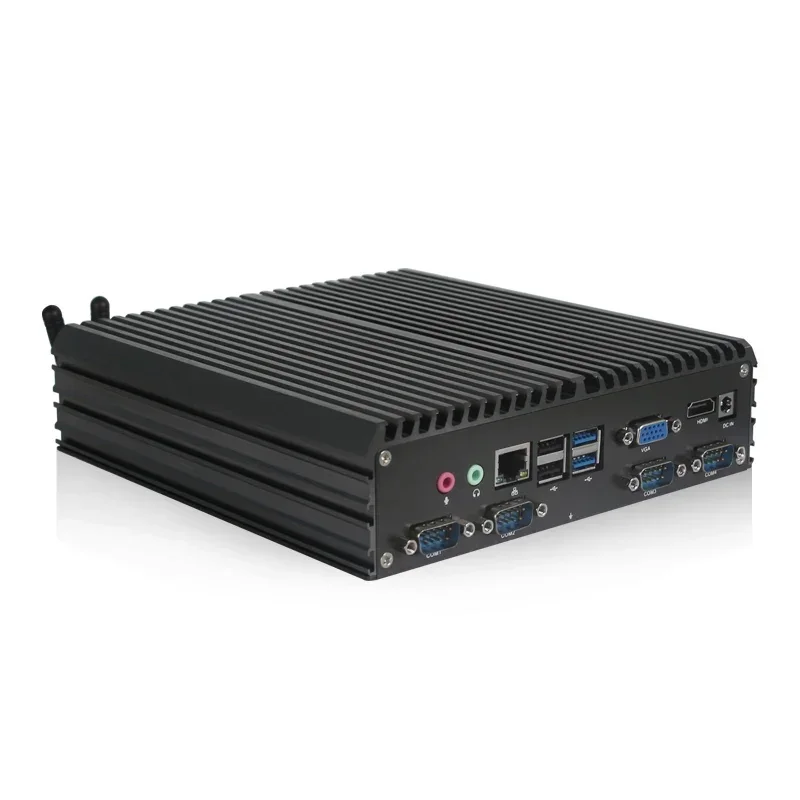 Caixa integrada PCs Edge Computing J1900 Industrial Edge Mini Computador para com 6COM 6USB