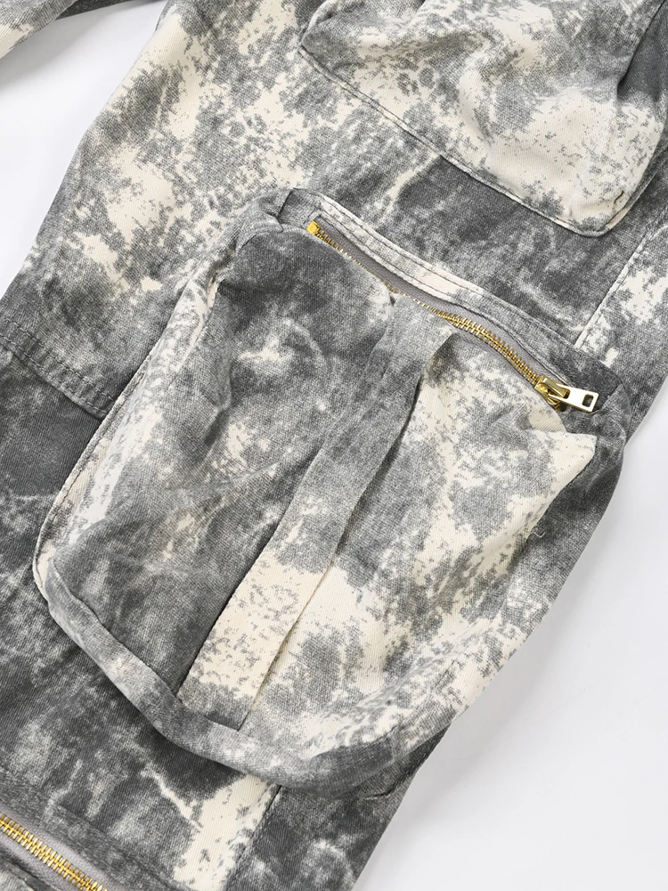 Imagem -05 - Calças de Cintura Alta para Mulheres Streetwear Solto Jeans Camuflado Bolso Múltiplo Moda Verão Novo 2023