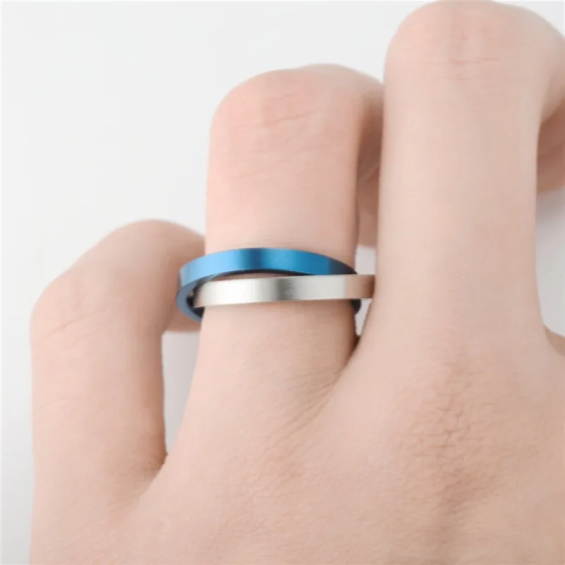 SOHOT Titanium Steel Relieve Anxiety Spin Outer Ring Jewelry For Lovers' And Unisex Simple Punk Fashion Party Bar Gift Wholesale