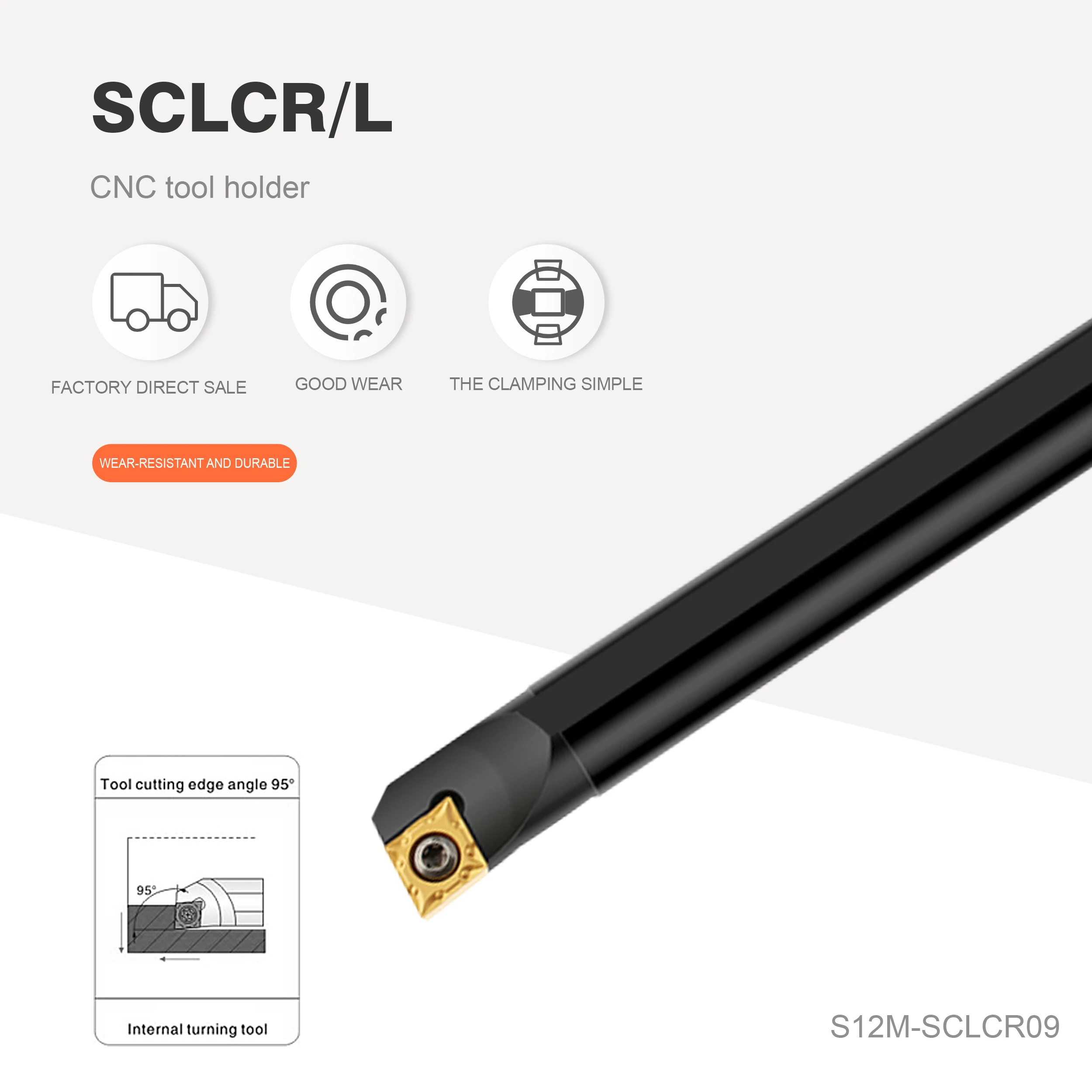 S12M-SCLCR09 S14N-SCLCL09 S16Q-SCLCR09 S25R-SCLCL09 Internal turning tool holder Carbide insert CCMT09 Lathe combination