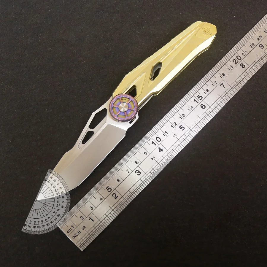 Small Pocket Knife Titanium Alloy Handle Folding Blade EDC Outdoor Camping Hand Tool Knives Hiking Utility Gear Men Gift Compact