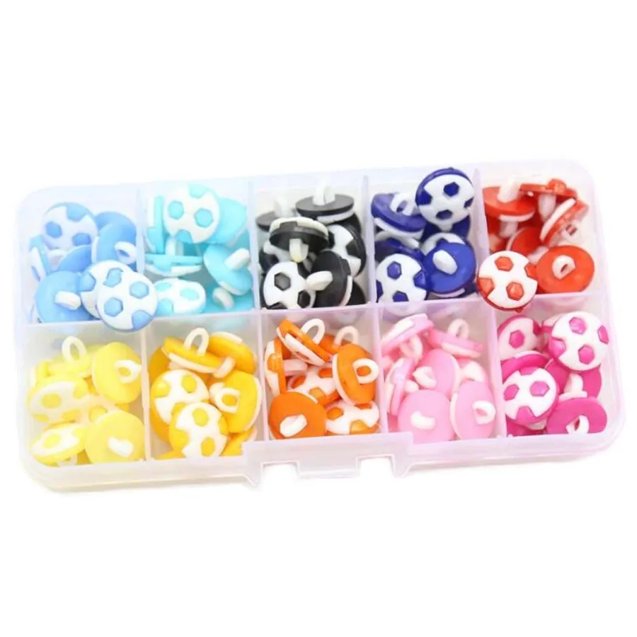 

100 Pcs Multicolor Football Plastic Buttons Sewing Buttons DIY Art Button Painting