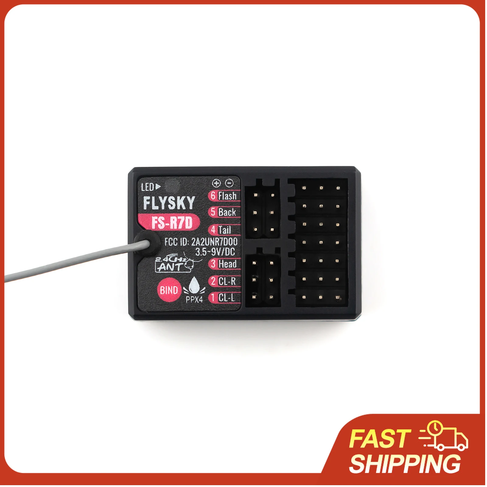 

Приемник FLYSKY FS-R7D 7-канальный 2.4G с возможностью вывода PPM/IBUS для радиоуправляемых машин