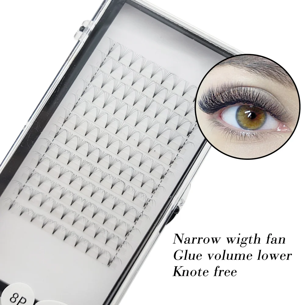 Extensiones de pestañas con volumen fácil para fanáticos, pestañas postizas con flores, pestañas con volumen floreciente, Cilios hechos a medida