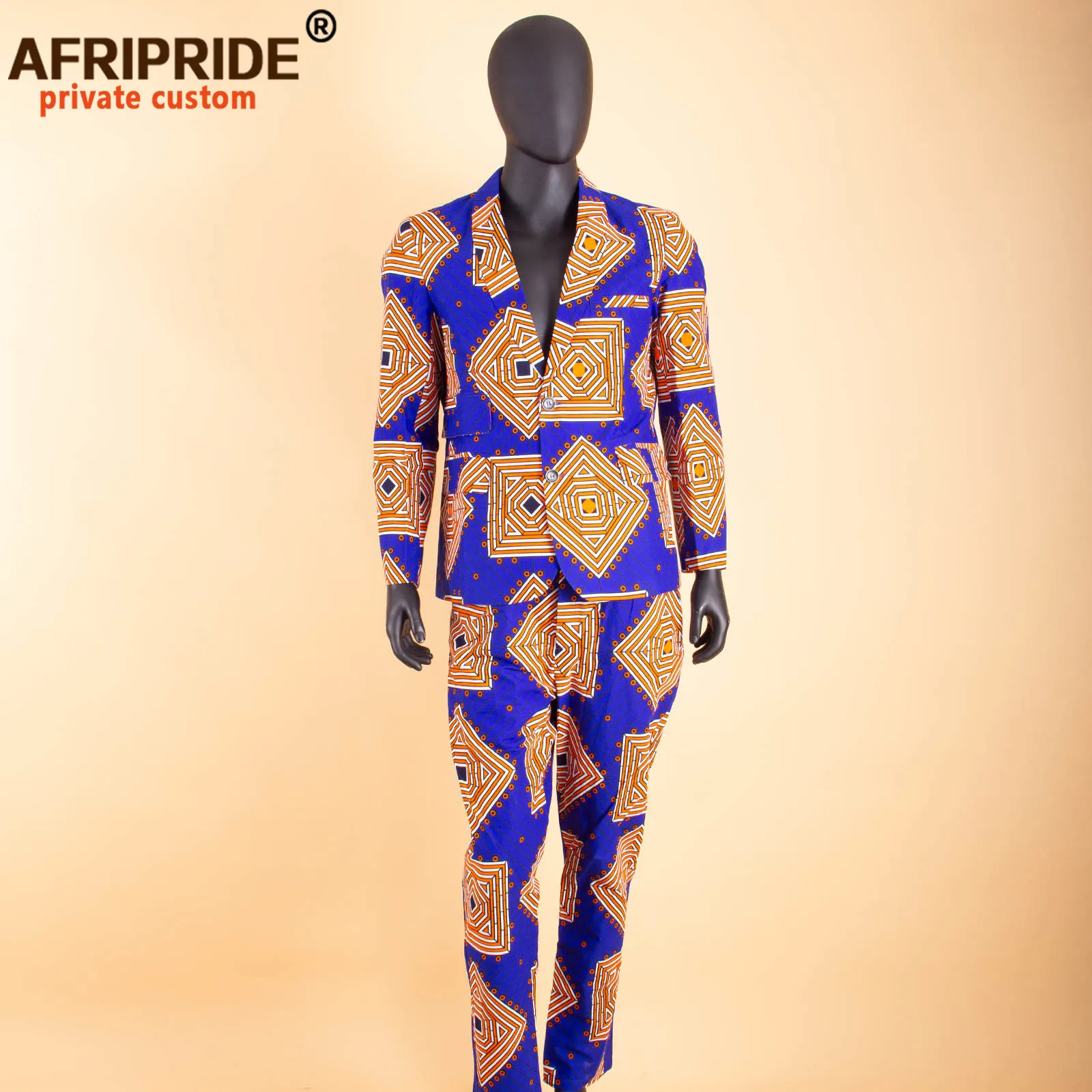 2024 African Clothes for Men Slim Fitted Formal Suits Jacket+pant 2-pieces Setswedding Work Place Business AFRIPRIDE A731605