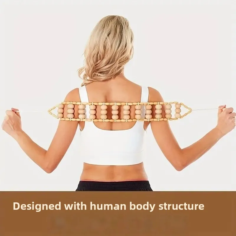 

‌Wooden Back Roller Massager - Manual Handheld Tool for Neck, Shoulder & Muscle Relief (Ergonomic, Easy Grip)