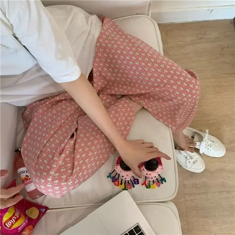 Korean Girls Cute Cartoon Printing Home Leisure Pajama Pants External Trousers Plus Size Women\'s Pants Summer Thin Sleepwear