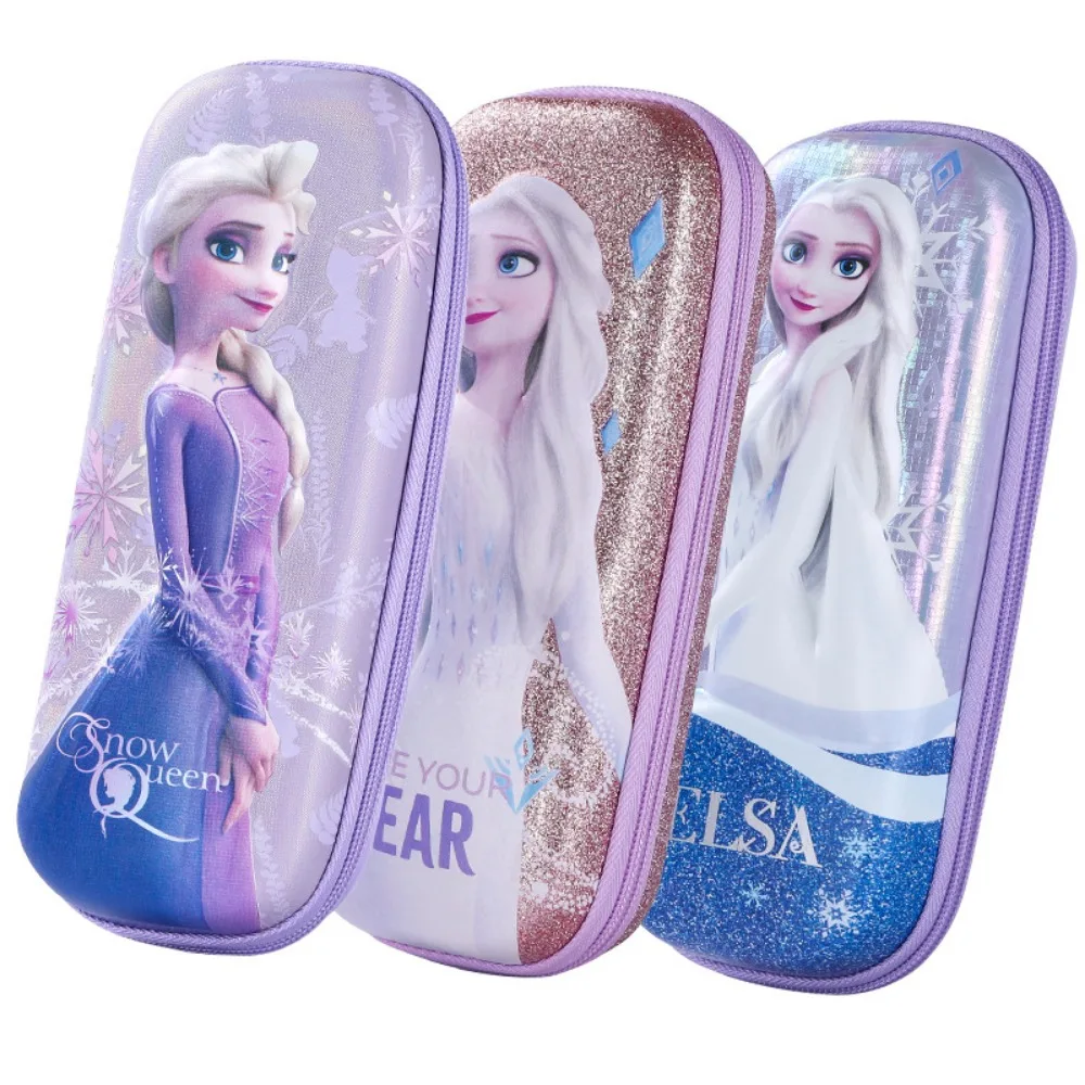 Disney Frozen Pencil Case Girl Student Cute Cartoon Stationery Box Large Capacity Resistant To Fall Pen Bag School Supplies