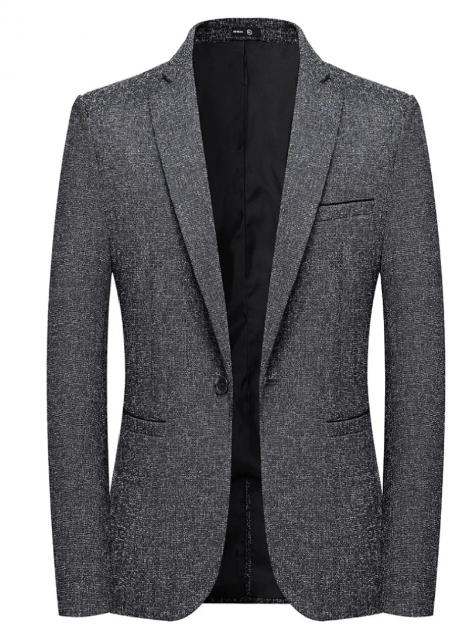 

Casual Chic Men's Slim Fit Floral awl Collar Suit Jaet Korean Sle Spring Autumn Faionable Single-breasted Button up