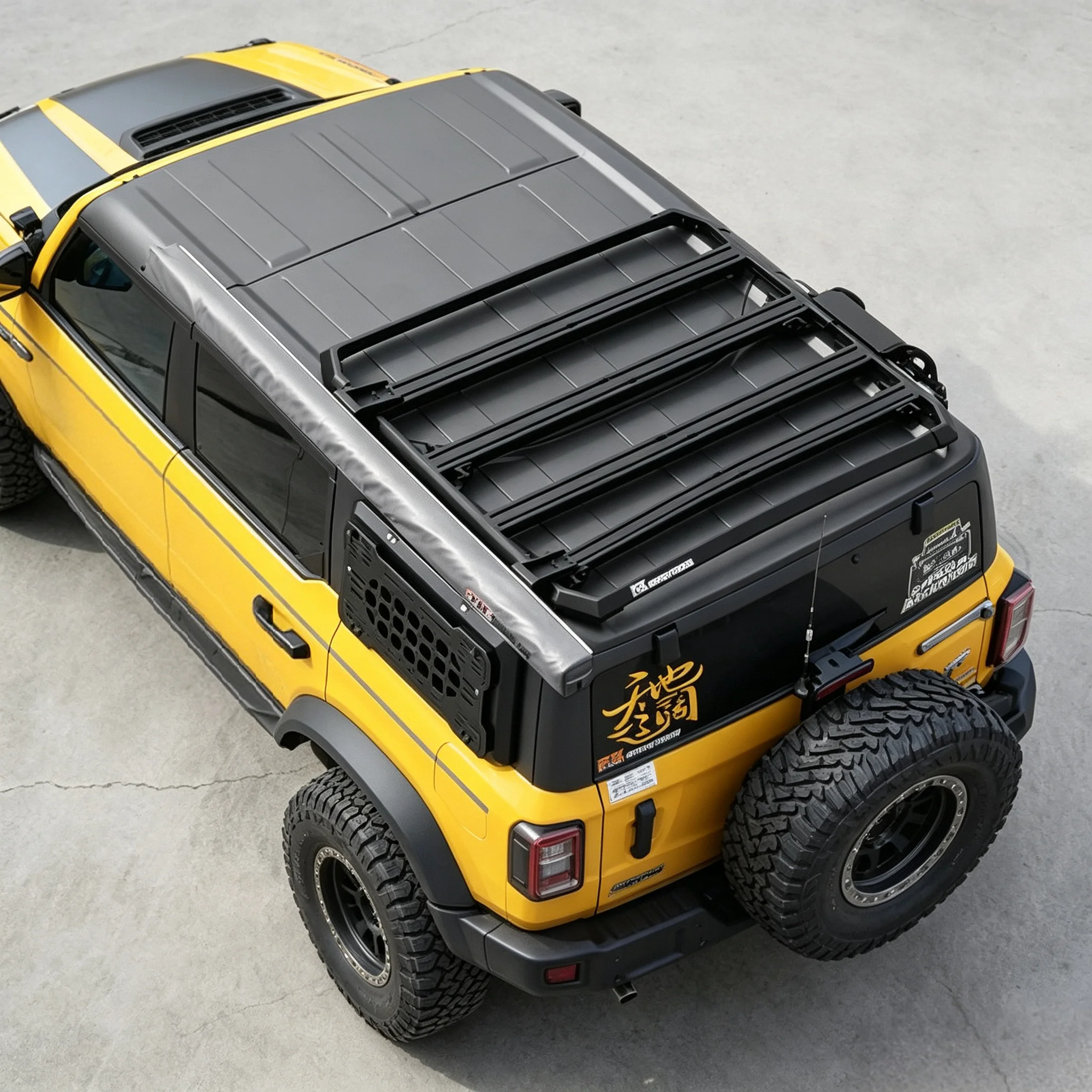 JK Professional Al Mg Alloy Low Profile Roof Rack System for Ford Bronco 2021+ T-Slot Modular Overlanding Cargo Carrier No