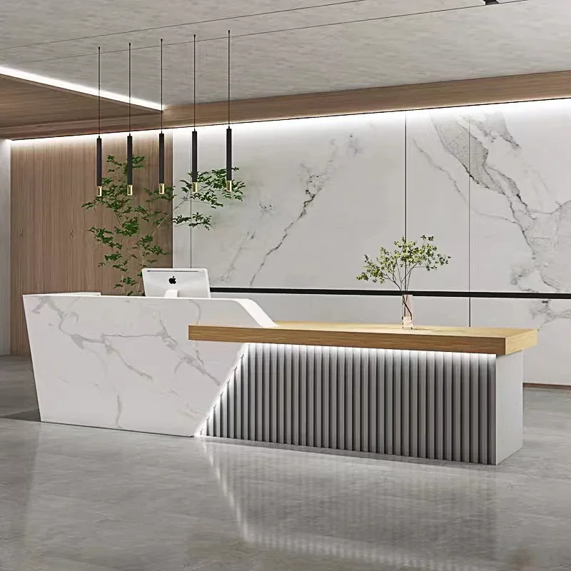 

High-end Beauty Store Checkout Counters Modern Hotel Sales Department Hotel Company Front Desk Simple Reception Desk