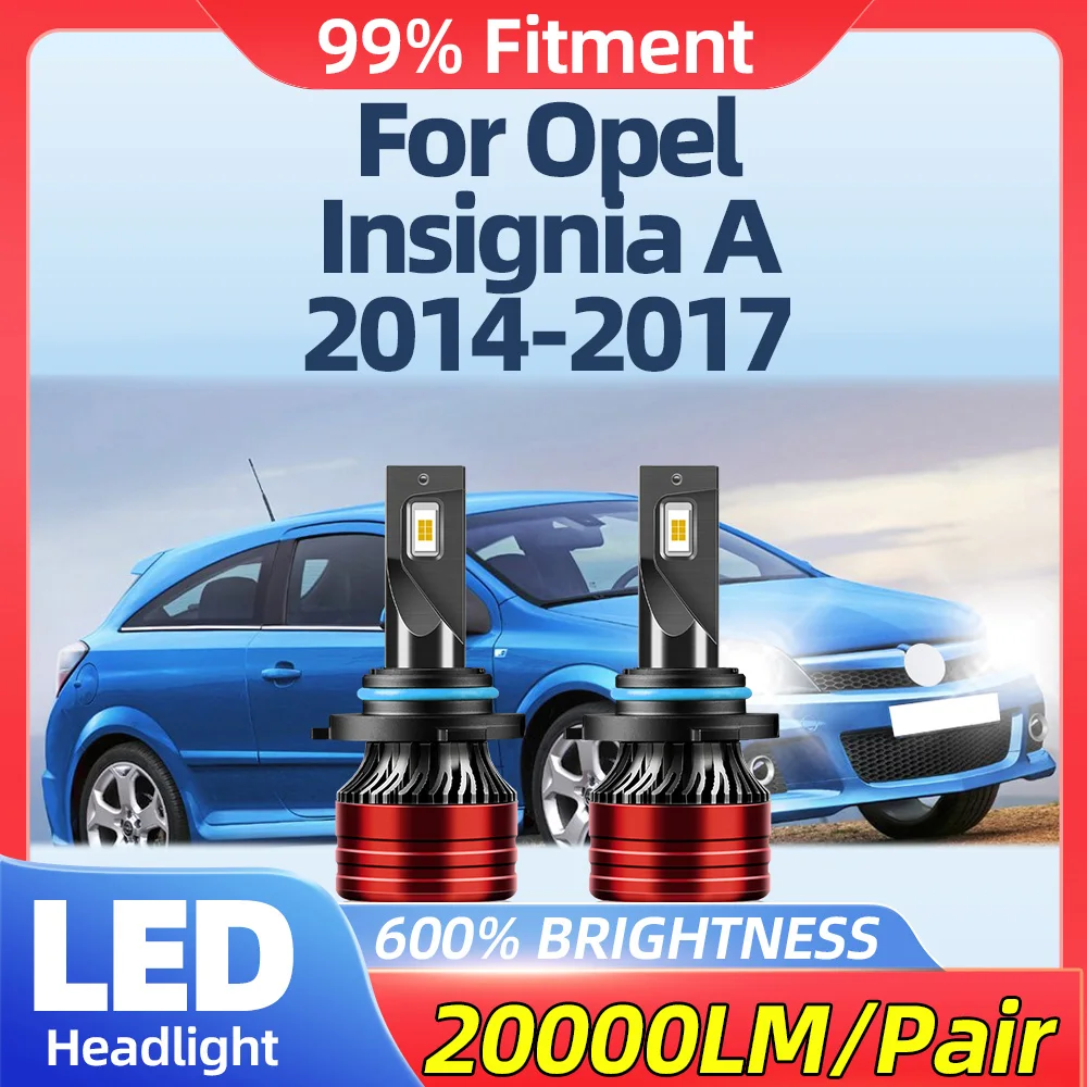 

20000LM Car LED Headlight Bulbs 120W 9012 HIR2 Turbo Auto Lamps 12V 6000K Plug And Play For Opel Insignia A 2014 2015 2016 2017