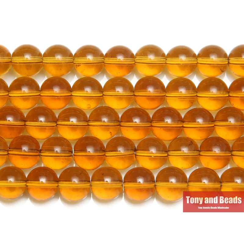 Smooth Lt Brown Glass Loose Beads 15\