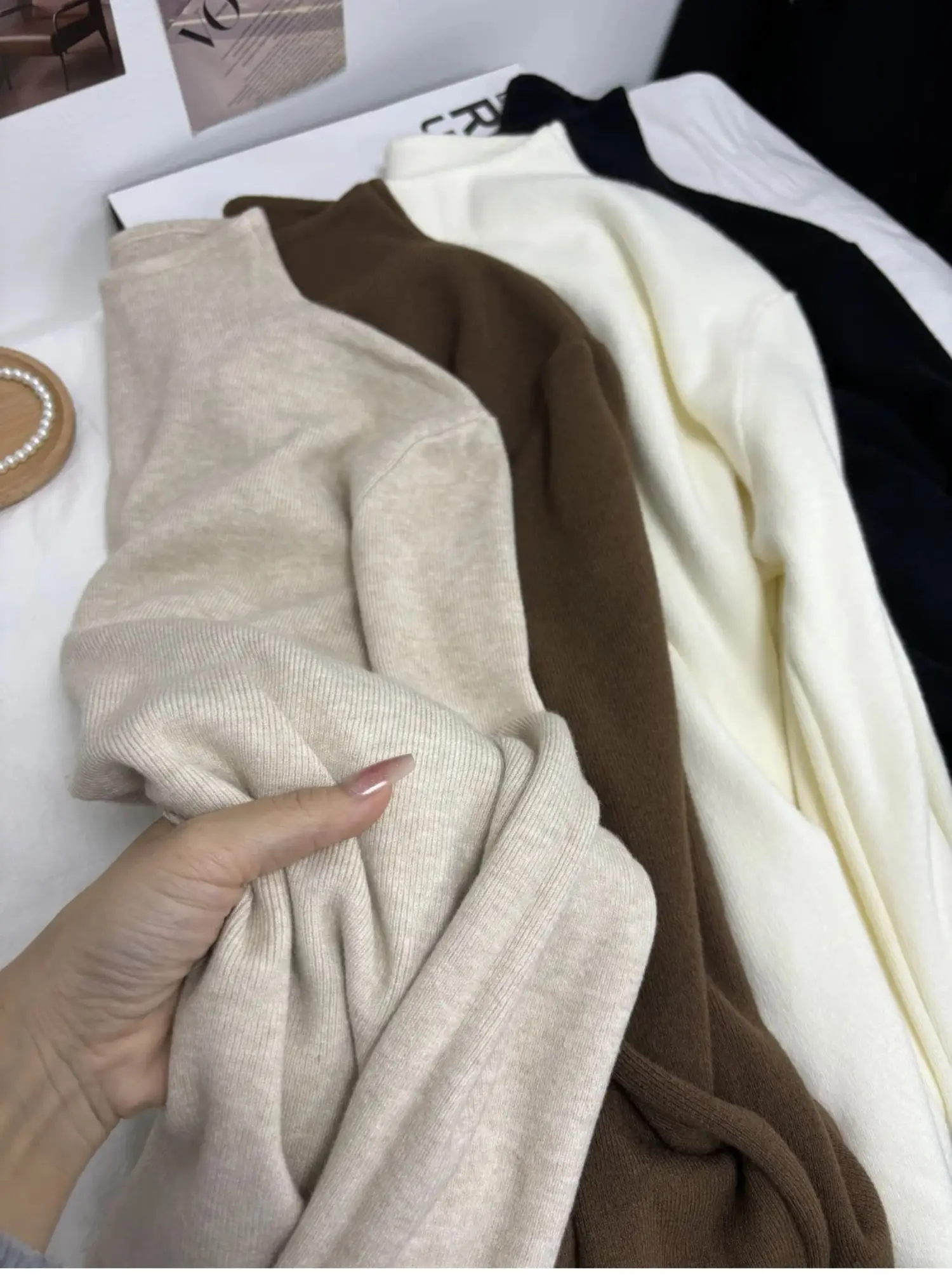 Damen Casual Vintage Strickpullover mit Langen Ärmeln 2026 Herbst Winter Mode Rollkragenpullover Einfarbiger Damenpullover Damenbekleidung – Detail 9