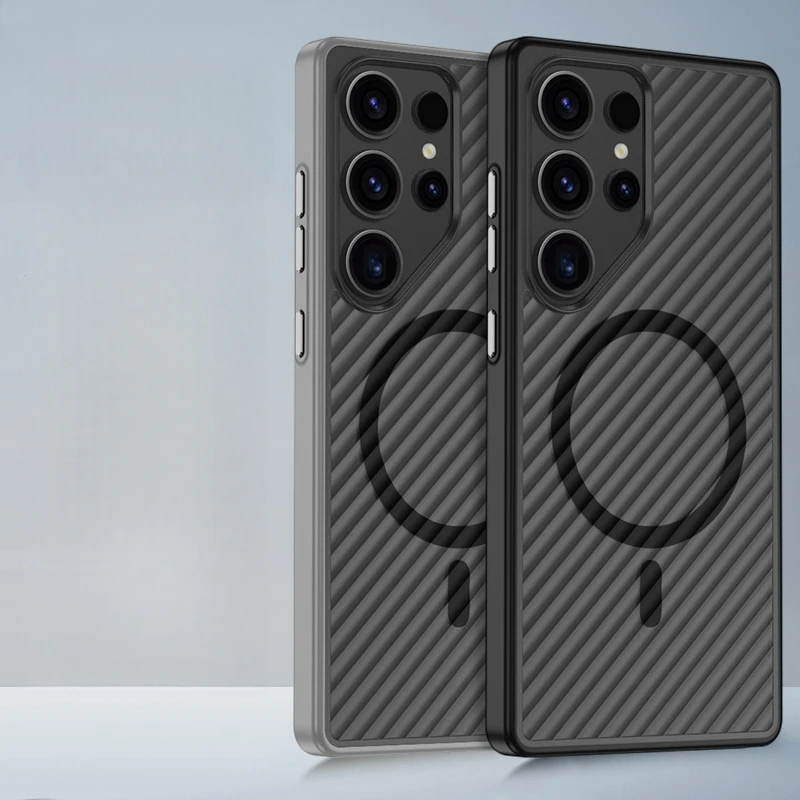 

Simple Twill Magnetic Phone Case for Samsung Galaxy S25 Ultra S24 Ultra Creative Shockproof Protective Case